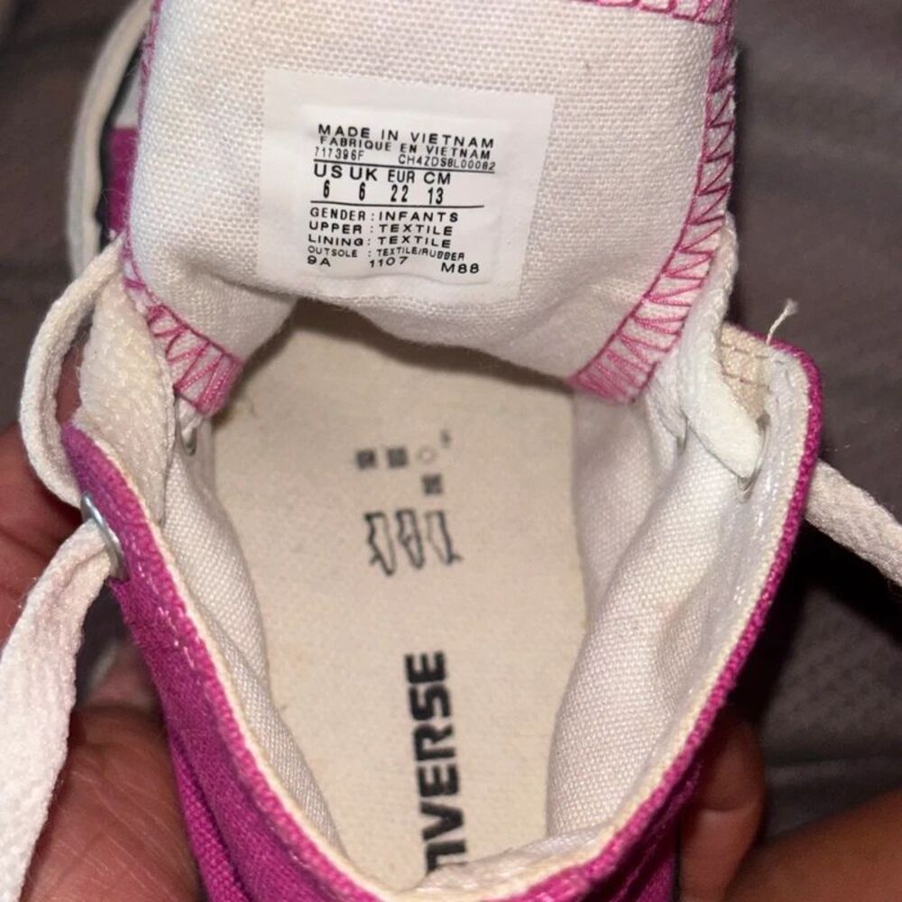 Magenta toddler girl Converse All Star high top sneakers - Picture 6 of 7